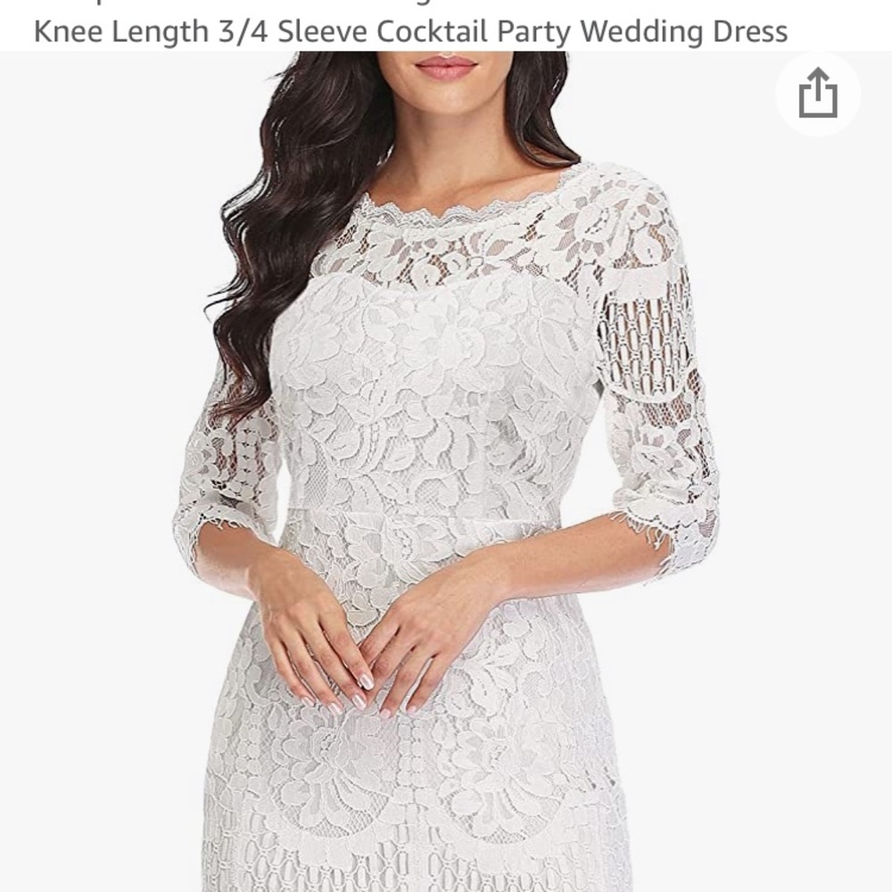 Eyelash lace white dress